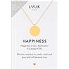 LUUK LIFESTYLE Collane per Donna e Ragazza in Argento Sterling 925, 50 cm | Ciondolo e cartolina HAPPINESS, Regali per Lei, Moglie, Mamma, Amica, Natale, Gioielli alla moda, Argento, Oro e Oro rosa