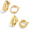LILIE&WHITE Orecchini a Clip Oro, Design Elegante e Resistente, Antiallergici, Non Sbiadisce, Regalo per Ogni Occasione
