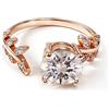 FEIKFEIZ anello di fidanzamento con diamante creato in laboratorio da 1,5 carati in Moissanite, in oro rosa 18 carati placcato, regolabile, anello aperto, gioiello regalo