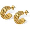 Zayka Jewelry Orecchini donna grandi a bottone in acciaio inossidabile placcati oro 18K