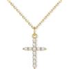 U7 Collana Donna Croce con Zirconi+ Catena Acciaio 45+5 cm, 3 Taglie Colori | Collana croce donna con Zirconi 5A+, ciondolo croce in rame placcato platini/oro 14K/oro rosa, regalo per donna mamma amica