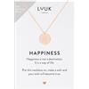 LUUK LIFESTYLE Collane per Donna e Ragazza in Argento Sterling 925, 50 cm | Ciondolo e cartolina HAPPINESS, Regali per Lei, Moglie, Mamma, Amica, Natale, Gioielli alla moda, Argento, Oro e Oro rosa
