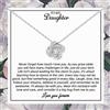 GRALAYSHE Collana per figlia di papà mamma, collana in argento Sterling con nodo d'amore per figlia, regalo da papà a figlia, regalo di compleanno per figlia, gioielli di Natale