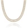 KissYan Collana tennis da donna, placcata in oro bianco 14 carati, con zirconia cubica e catenina a baguette, collana girocollo grossa, gioiello delicato regalo