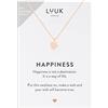 LUUK LIFESTYLE Collane per Donna e Ragazza in Argento Sterling 925, 50 cm | Ciondolo e cartolina HAPPINESS, Regali per Lei, Moglie, Mamma, Amica, Natale, Gioielli alla moda, Argento, Oro e Oro rosa