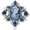 Levviye Spilla vintage blu da donna con cristalli Lady Queen, spilla per cimeli e decorazioni regalo