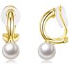 PHNIBIRD Perle Orecchini Donna Clip Senza Buco Oro e Argento Regalo Donna