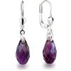 Schöner-SD - orecchini in argento 925 con piccoli cristalli di Swarovski®, 13 mm con scintillanti cristalli a taglio briolette