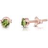 DTPsilver® Orecchini Donna Oro Rosa con Brillantini Punto Luce di Vero Cristallo 4 mm - Orecchini Punto Luce Oro - Orecchini Colorati - Orecchini Piccoli Oro Rosa - Orecchini Lobo Donna