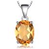 JewelryPalace Collana Solitario Donna Argento 925 con Naturale Ametista Viola Topazio Azzurro Citrino Granato Peridoto, Collana Ciondolo Pietra Ovale in Tre Ori con Catena 45cm Set Gioielli Donna