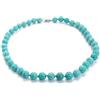 Treasure Bay Collana con turchese blu per donne e ragazze, collana da donna fatta a mano da 12 mm con perline blu turchese naturale 48 cm