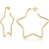 U7 Orecchini Donna Cerchio Pendenti Stella Acciaio Chirurgico 30-100 mm | Orecchini cerchio donna a stella acciaio inossidabile chirurgico, 4 colori, 30/40/50/60/70/80/90/100 mm, regalo per donna
