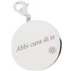 SHALOM - Ciondolo Con Incisione Abbi Cura Di Te In Argento 925. Diametro 2 Cm