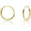 DTPsilver® Orecchini Donna Argento 925 Placcato Oro Giallo - Orecchini Cerchio Donna - Piccoli Medi Grandi - Spessore 1.5 mm - Diametro 8, 10, 12, 14, 16, 18, 20, 30, 40, 50, 60, 70, 80 mm