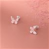 liuliu Orecchini a Bottone con Chiusura a Vite a Farfalla in Argento Sterling 925 con zirconi per Bambini Baby Girls Kid Tiny Mini orecchino