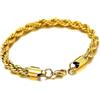 Generic Braccialetto in corda intrecciata in oro gioielli hip hop in acciaio inossidabile 316L per uomini e donne braccialetto a catena in corda spessa per uomini e donne braccialetto d'oro