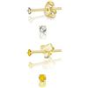 DTPsilver Set di Orecchini Donna Argento 925 Placcati Oro - Punto Luce Orecchini Oro con Brillantini di Cristallo 2 mm - Orecchini Dorati - Orecchini Lobo Donna - Orecchini Gialli Opale e Diamante