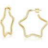 U7 Orecchini Donna Cerchio Pendenti Stella Acciaio Chirurgico 30-100 mm | Orecchini cerchio donna a stella acciaio inossidabile chirurgico, 4 colori, 30/40/50/60/70/80/90/100 mm, regalo per donna
