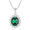 Minikeda Princess Diana Kate Middleton Collana da donna con zaffiro naturale con pietra preziosa creata in laboratorio, collana con ciondolo per donna con pietra portafortuna, fidanzamento, anniversario,