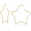 U7 Orecchini Donna Cerchio Pendenti Stella Acciaio Chirurgico 30-100 mm | Orecchini cerchio donna a stella acciaio inossidabile chirurgico, 4 colori, 30/40/50/60/70/80/90/100 mm, regalo per donna
