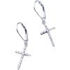 CHABER Orecchini Pendenti in Vero Argento Sterling 925 con Croce Cz per Regalo di Natale per Ragazze da Donna
