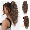 PORSMEER Klauen - Extension a coda di cavallo, 45,7 cm, multistrato, da donna, lunga, riccia, ondulata, naturale, soffice, sintetica, clip (marrone)