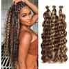 DXdixiu Extension per capelli lunghe e ondulate all'uncinetto Ocean Wave, capelli sintetici morbidi, per trecce profondamente ondulate, per donne (P33/27#, 45,7 cm-3T)