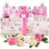 BRUBAKER Cosmetics set beauty da bagno e doccia 'Classic Rose' - con fragranze floreali di rose - set regalo in 17 pezzi presentati in un cestino in stile Vintage