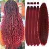 Gozill Capelli intrecciati bordeaux pre-allungati rosso scuro Boho capelli per | Micro riccioli texture, 66 cm, capelli sintetici ricci bohémien colorati per trecce da donna, perfetti per trecce bohémien