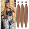 Gozill Capelli castani biondi intrecciati Pre allungati senza nodi Box | 27/30/613 - Trecce miste per trecce senza nodi, scatola marrone, extension per capelli da donna