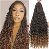 WoWCFyyds 8 confezioni Crochet Box Trecce 18 pollici Crochet Braids Hair Dea Box Trecce Crochet Capelli Ricci Estremità 3X Treccia Sintetica Estensione Dei Capelli per Donne Nere（1B/30）