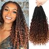 Firstcyh Hair Dea Box Trecce Crochet Capelli per Donne Nere 35,6 cm 1B/33/30 | Capelli all'uncinetto pre-loop con estremità ricce, extension sintetiche intrecciate per una facile installazione e styling