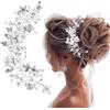 poraceous Accessori per Capelli da Sposa con Fiori in Argento, Copricapo | Fascia per Capelli Sposa con Fiore di Vite, Copricapo di Foglie di Fiore, Fermacapelli per Damigelle, Ragazze e Ragazze Fiori