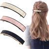 Marjoramy 3 fermagli per capelli francesi da donna, automatici, grandi, classici, alla moda, per capelli fini e medi spessi (rosa, bianco, nero)