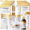 Honicemar 19Pcs Set per la Cura Della Pelle al Collagene Kit Idratante, Include Mousse Detergente, Tonico, Siero, Crema per Gli Occhi, Crema, Maschera per Gli Occhi, Maschera, Etc.