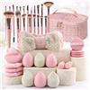 Generic Set e kit di pennelli da trucco rosa 40PCS con grande borsa cosmetica da viaggio