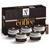 NUTRIGLOW Raw Irish Coffee Kit Viso - Set Per La Cura Della Pelle Con Detergente Profondo, Scrub, Gel Nutriente, Crema Sbiancante, Pacchetto Maschera E Siero, Tutti I Tipi Di Pelle, Unisex, 260 G