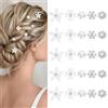 YCDKK Forcine per capelli con fiori bianchi e perline per donna, 25 pezzi | Metallo, Matrimonio & Oktoberfest, Per Ragazze, Dirndl & Sposa, Mini Fermagli