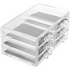 MAGICLULU Porta Trucchi Trasparente in Acrilico 3 Cassetti Grande Capacità, Organizer per Cosmetici e Pennelli da Trucco, Contenitore per Bagno e Mobiletto da Toeletta