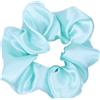 Blausky 4 elastici per capelli da donna, in raso, in seta, morbidi, elastici, per scrunchies, per capelli, per capelli sottili e spessi, blu mare chiaro