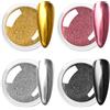 Allstarry Polvere per unghie cromata, 4 colori metallizzati, effetto specchio, cromata, lucida, olografica, per manicure a specchio, colore oro, argento, per decorazioni in gel