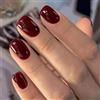 Wsimily - 24 unghie finte rosse, a pressione, quadrate, in tinta unita, corte, copertura completa, per donne e ragazze, per nail art fai da te