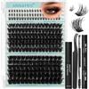 ANNAFRIS Ciglia Finte Ciuffetti Kit, con Ciglia Inferiori(100P+150P+YH022) | Effetto 3D Volumizzante, Cluster Lashes con Ciglia Finte Inferiori, Colla, Pinzetta