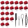 UDNFHL Hairpin Rosa A 20 Pezzi E Capelli A 4 Pezzi, Accessori Per Acconciatura, Decorazioni In Stile Per Capelli, Accessori Per Capelli Elei E Semplici.