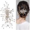SUBTAVIK Accessori Capelli Sposa, Fiore con Strass, Copricapo per Spose, Damigelle, Donne, Ragazze, Oro KC