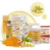 MKNZOME Curcuma Skin Care Kit Viso Completo, 5 Pezzi Prodotti Skincare Viso Set Regalo Donna Travel Essentials con Crema Curcuma, Siero, Turmeric Soap, Regalo per Donne, Fidanzata, Mamma, Uomo
