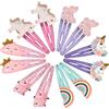 PinkSheep Fermagli per capelli unicorno, 6 paia/12 pacchetti di spille per capelli a forma di nuvola arcobaleno della volpe, fermagli per capelli carini per ragazze adolescenti