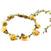 Rockreyoa Ghirlanda di fiori, regolabile, da donna, con fiori, per capelli, con foglia verde, per donne, matrimoni, feste, festival, cerimonie, fotografia, colore giallo