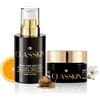 CLASSKIN Siero+Crema Viso Alla Bava Di Lumaca Bio - Skincare completa,Anti-Eta' ,Antirughe, Idratante e Rivitalizzante per Pelle piu Giovane con Acido Ialuronico,Niacimide e Vitamina C ,Donna Uomo 50ml.