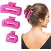 Shinowa [3 Pezzi] Set di Mollette per Capelli Leopardo | Antiscivolo Mollettoni per Capelli in Plastica Accessori per Capelli Fermaglio Pinze Artigli, Magenta